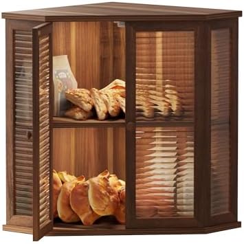 Corner bread box Bread Box for Kitchen Countertop - Corner Bread Storage Box 16.51