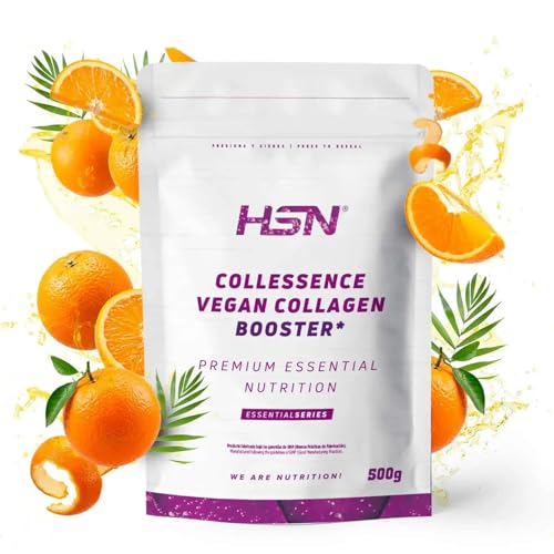 HSN Collessence Vegan (Collagen Booster) 500g Naranja | Ácido Hialurónico, Vitamina C, Magnesio y Zinc | Apoya la Formación de Colágeno para Piel, Huesos y Articulaciones | 100% Vegano Sin Gluten