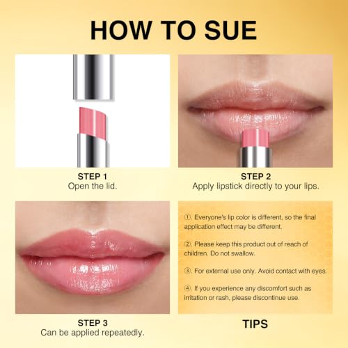Image of 3Pcs Pink & Mauve & Cherry Honey Tinted Lip Tint Balm Set | Hydrating Lip Oil Stick Lip Gloss Lipstick for Mature Skin, Natural Shine, Sheer Moisturizing Lip Balm, Vegan & Cruelty-Free