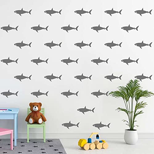 Shark Wall Decals - 32 adhesivos decorativos de PVC removibles miniatura 7