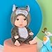dollbie 6 Pack 5 inch Baby Dolls-PVC Mini Figures with Cute Animal Outfits, Safe Toys for Kids, Collectible Display Stress Relief
