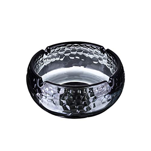 LONGWIN Glass Ashtrays for Cigarettes Crystal Ash Tray for Smokers Indoor Outdoor Desktop Smoking Ash Holder for Home Office