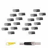 20 PCS Double Wire Plug in Connector with Locking Buckle, 18-22 AWG Low Voltage Electrical Connectors, Tool-Free Quick Connect for Automotive Electronics & Car Lighting