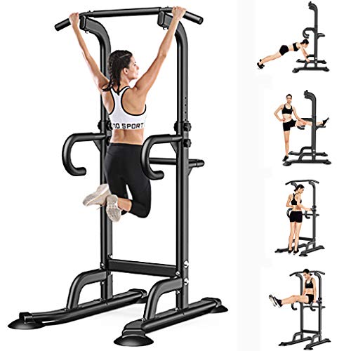 Power Tower Dip Station, Mosunx Workout Equipment Heavy Duty Gym Power Multi-Function Dip