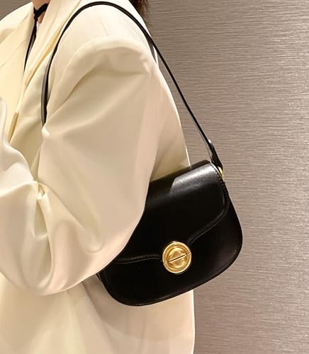 Vintage PU Leather Saddle Crossbody
