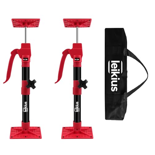 2PK Steel Cabinet Jacks for Installing Cabinets Adjustable 3rd Hand Quick Support Rod Telescopic Support Pole 12.4-23.6 Third Hand Tools Support Pole 132LB Load Cabinet Installation Jacks
