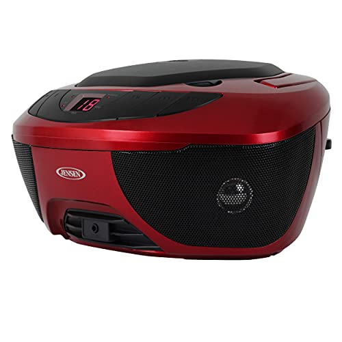 Jensen Cd-475R Portable Sport Stereo Boombox Cd Player With Am/Fm Radio And Aux Line-In & Headphone Jack (Red) #TOP4