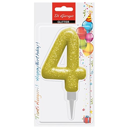 Cereria di Giorgio - Vela de cumpleaños gigante con brillo número 4, 58160_64