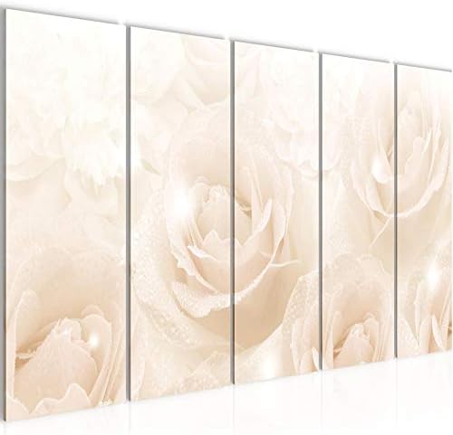 Runa Art Canvas Wall Art Flowers Roses 1 Part Non-woven Canvas Prints for Living Room and Bedroom Wood Vintage Beige 022312b