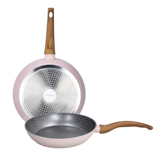 Tognana Pepper Bamboo, Set 2 padelle 24/28 cm, alluminio, rosa