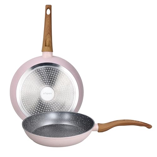 Tognana Pepper Bamboo, Set 2 padelle 24/28 cm, alluminio, rosa