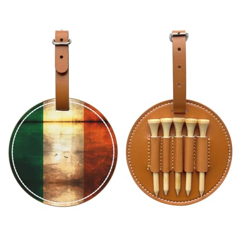 Retro Irish Flag Brown Golf tee Storage Bag - Durable and wear-Resistant Golf Accessories