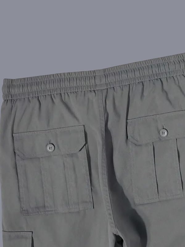 Image of Men's Casual Cargo Pants | Regular Fit Multi-Pocket Trousers-