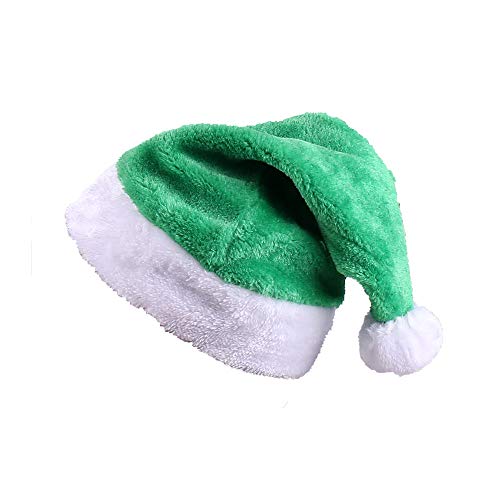 Ferytyj Sombreros de Papá Noel coloridos de colores, 8 colores, sombreros de Papá Noel, sombreros de Papá Noel para fiestas, accesorio de disfraz de Navidad, 1 unidad (verde)