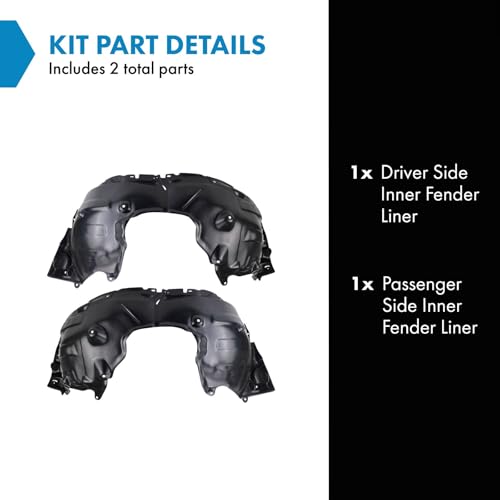 Image of TRQ Inner Fender Liner Set Compatible with 2021 Lexus ES350 LX1248147 LX1249147