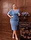 Hanna Nikole Damen Rundhalsausschnitt Bleistiftkleid Midi Cocktailkleid Damen Chiffon für Hochzeit Abendkleid Damen Knielang Gray-Blue 50