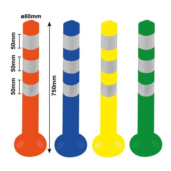 Flexibler Poller, 750 mm Höhe und 80 mm Durchmesser, inklusive 3 Schrauben BA30000