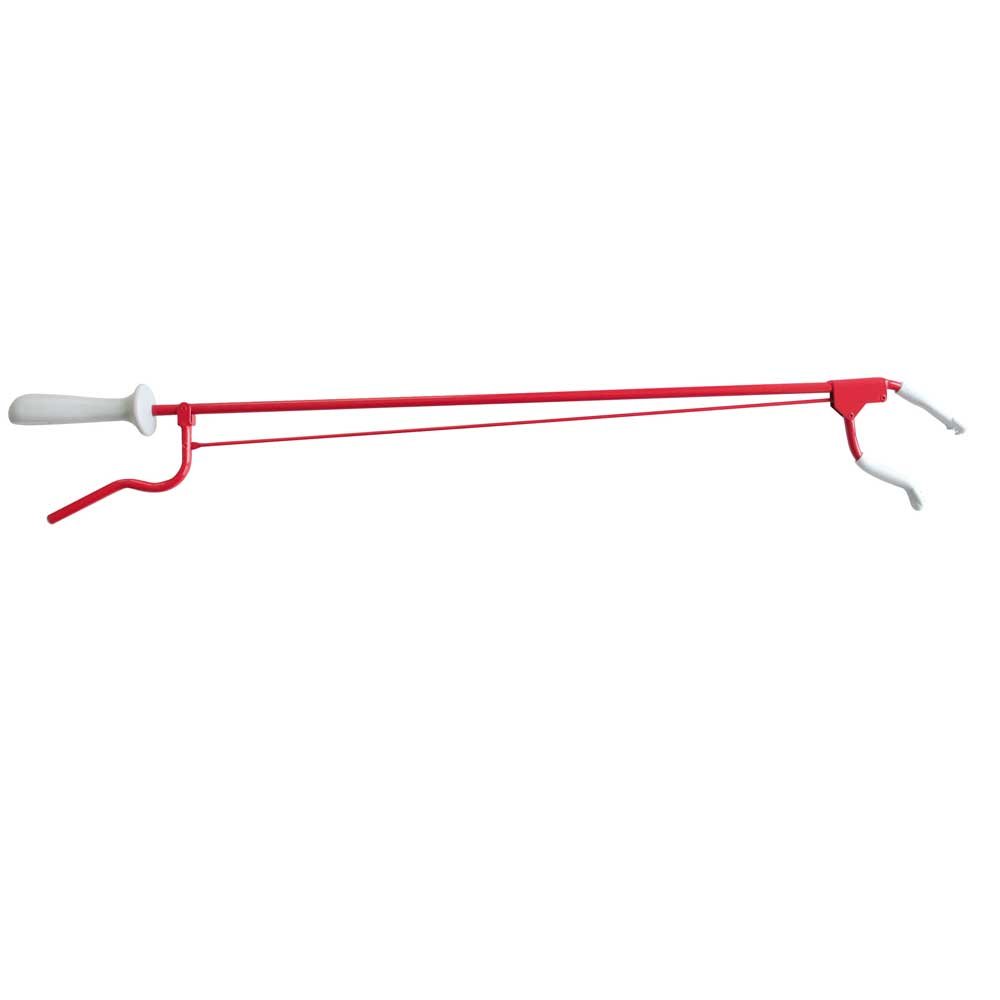 1x Behrend Greifhilfe Color, Greifzange Greifarm, Stahlrohr, leichtgängig, Magnet, 70 cm, rot