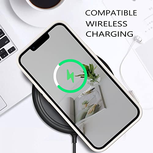 Guagua Compatible With Iphone 13 Pro Max Case 6.7 Inch Liquid Silicone Soft Gel Rubber Slim Microfiber Lining Cushion Texture Cover Shockproof Protective Phone Case For Iphone 13 Pro Max, White #TOP5