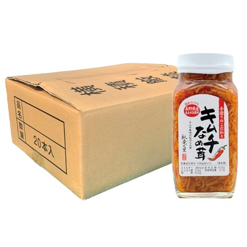 【ケース販売】須坂食品 なめ茸 なめたけ 280g 瓶×20本|キムチ味 コチュジャン入り ピリ辛|長野県産えのき使用|ご飯のお供・おつまみ・おにぎり・パスタに|業務用・まとめ買いに|手造り (キムチ)