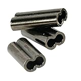 Zikablle 100pcs Brass High Strength Double Barrel Crimping Sleeves Copper Double Fishing Wire Tube Finish Connector (0.8mm Inner Diameter)