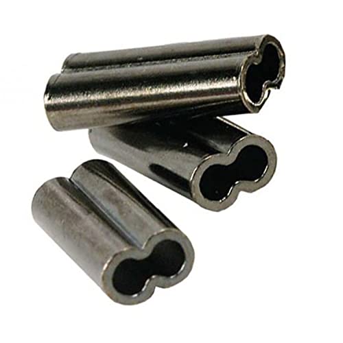 Zikablle 100pcs Brass High Strength Double Barrel Crimping Sleeves Copper Double Fishing Wire Tube Finish Connector (0.8mm Inner Diameter)