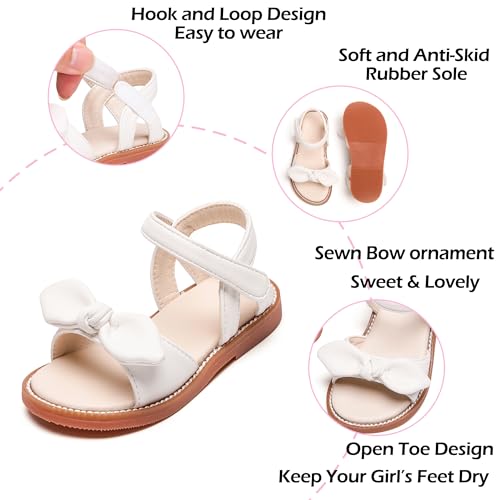 Image of PHIRAMIN Toddler Flower Girl Sandals - Girl Dress Shoes Toddler Little Kid Wedding Party