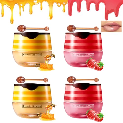Bálsamo Labial Bee Bálsamo, 4 Piezas Cuidado De Los Labios, Mascarilla Labial Hidratante, Suaviza La Cutícula, Reduce Las Arrugas De Los Labios
