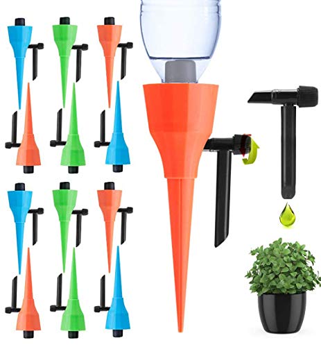 ?2020 New?Plant Self Watering Spikes Devices, Automatic Irrigation Equipment Plant Waterer with Slow Release Control Valve, Plant Self Waterer with Constant Water Pressure & Anti-Stop Dripping Design