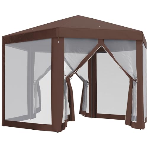 Outsunny Hexagonal Gazebo for Garden, Patio, Party, Outdoor, Sun ...