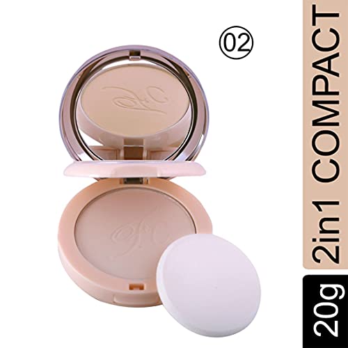 Image of FASHION COLOUR Oil Control Nude Makeover 2 in 1 Powder | With Mirror and Powder Puff | Oil and Sweat Control | Long Lasting Compact Powder | Comes In 6 Variants | Shade 02