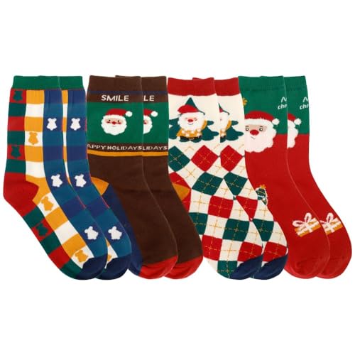 Calcetines Mujer Navidad, Christmas Socks, 4 Pares Calcetines De Invierno Mujer, Regalo Para Mamá, Niña, Para Cumpleaños Halloween Navidadl, Cálido Y Acogedor, Perfecto Para Celebraciones Festivas