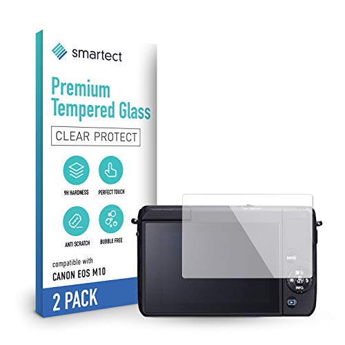 smartect Cristal Templado para Móvil Canon EOS M10 [2 Unidades] - Protector de pantalla 9H - Diseño ultrafino - Instalación sin burbujas - Anti-huella