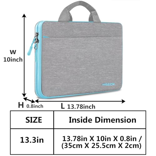 Image of Hseok Laptop Sleeve 13-14 Inch Case Briefcase Compatible with MacBook Neo Pro 14 M5 /M4 /M3 /M2 /M1, All Models 13.3 Mac Air /Pro, XPS 13 14, Most Popular 13 inch-14 inch Notebooks,L01G02