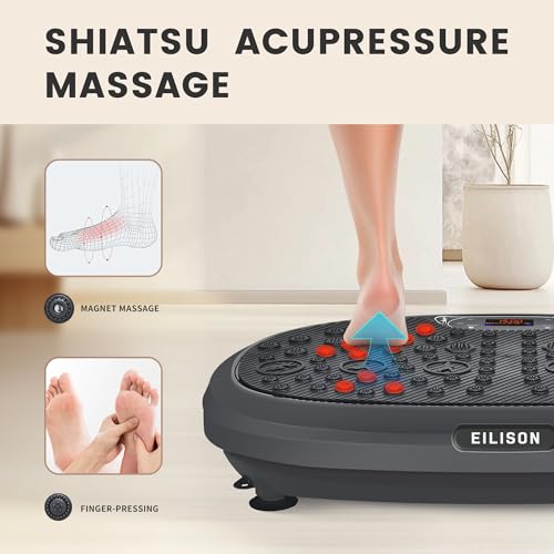 Image of EILISON FitMaxx 3D XL Vibration Plate Exercise Machine - Whole Body Workout Vibration Platform w /Loop Bands - Lymphatic Drainage Machine for Weight Loss, Shaping, Recovery