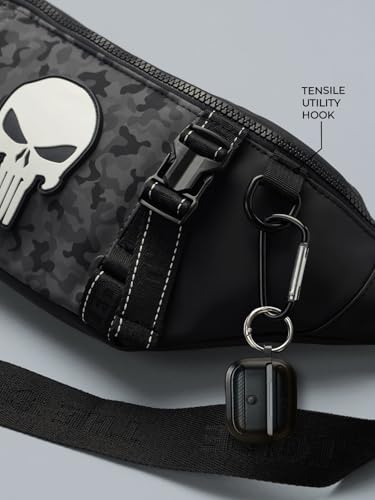 Image of The Souled Store Marvel Punisher Utility Gear Fanny Pack Crossbody Sling Bag 4L Spacious Durable PU with Adjustable Strap Travel Daily Use Waist Bag for Men and Women