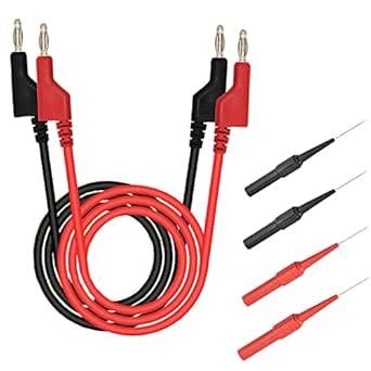 Lot De 5 Sondes De Test Avec Fiches Bananes 4mm Pour Multimètre - Fils De Mesure Simples