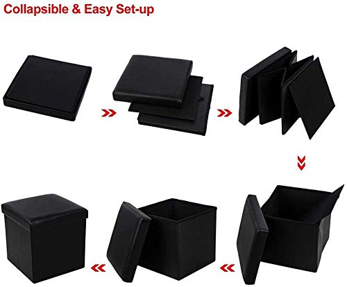 Boîte de rangement pouf et repose-pieds pliable pour petit espace