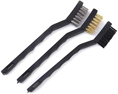 Ivaan 3Pcs Mini Wire Brush Set Cleaning Polishing Brush Brass Steel Nylon Brush Metal Rust Clean Tools (B083G51C7D) Amazon Price History, Amazon Price Tracker