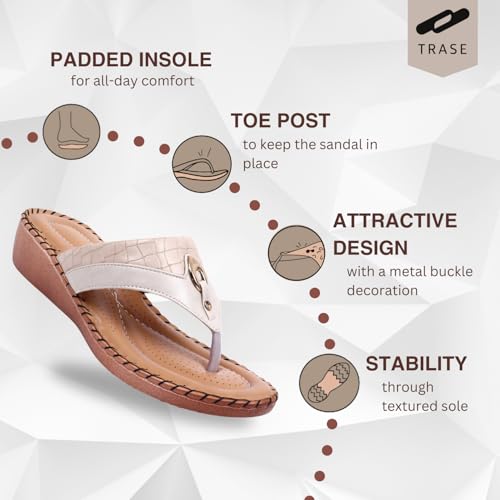Image of TRASE Women's Flip-Flops & Slippers | Doctor Ortho Comfortable Chappal for Women & Girls | Light weight, Soft Footbed, Comfortable & Stylish | Diabetic & Orthopedic Footwear, Good for Knee & Foot Pain