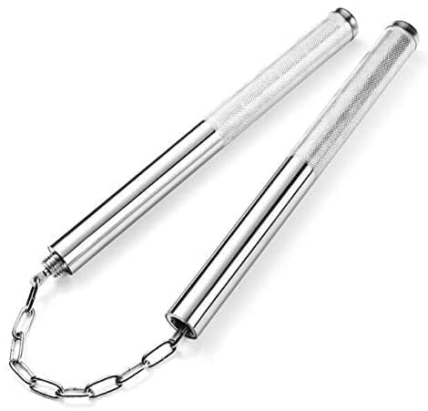 Image of Ciko Nunchaku and Safety Sticks Stainless Steel Iron Two Sticks Nunchaku Training Exercise Short Stick