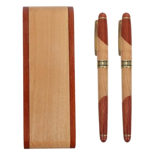 DIYEAH Ensemble Stylo De Signature En Bois De Palissandre Avec Stylo Plume Et À Bille Boîte...