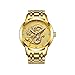 Produktbild N·XHXL Mens Gold Dragon Uhren, Business Casual-Quarz-Armbanduhr-Edelstahl-Bügel-Armbanduhr, Vater Ehemann Freund