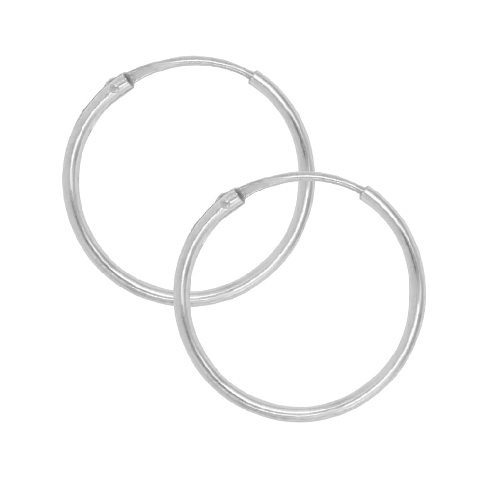 Passo Aros plata mujer de 20mm - Pendientes mujer plata de ley 925 que se envían en una cajita ideal para regalo - Aretes finos de 1,5mm de ancho (20mm)