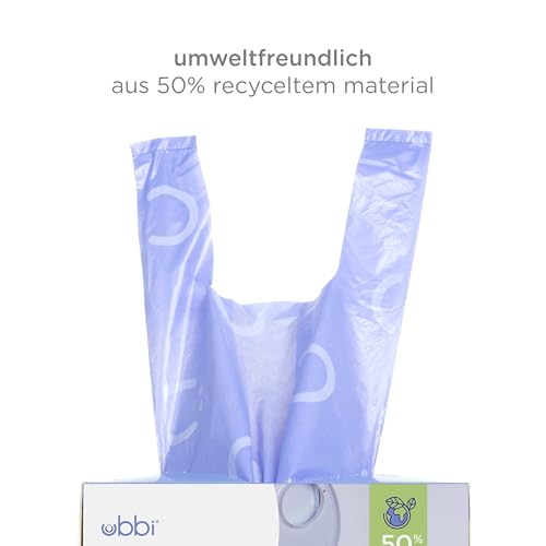 Ubbi Disposable Nappy Sacks, Lavender Scented, Easy-To-Tie Tabs, Baby Nappy Disposal, 400 Count