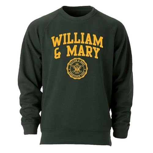 Barnesmith College of William & Mary W&M Tribes Adult Unisex Crewneck Sweatshirt, Heritage, Green, Medium