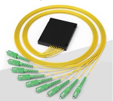 Fiber Optic Splitter Box, 1x8 SC UPC Singlemode, ABS Cassette with Pigtails