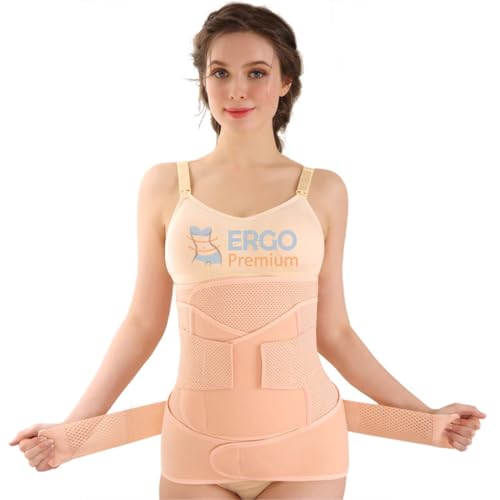 Kit de Cinta 3 em 1 Pós Parto Para Recuperação Cesárea Diástase c...