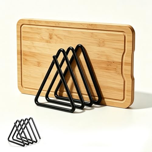 KILPDNZA 2025 Planche à Découper, organisateur placard cuisine, support de planche, Support Plateaux de Cuisson, Casseroles, Couvercles, Noir en Métal