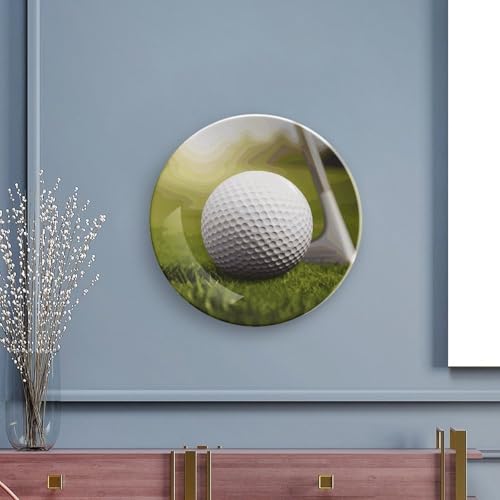 Plato decorativo de cerámica Golf Ball 7 pulgadas miniatura 5